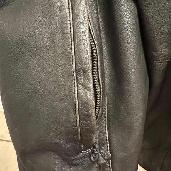 Vintage Affliction Black Leather Jacket with Embroidered Eagle - Picture 7 of 9